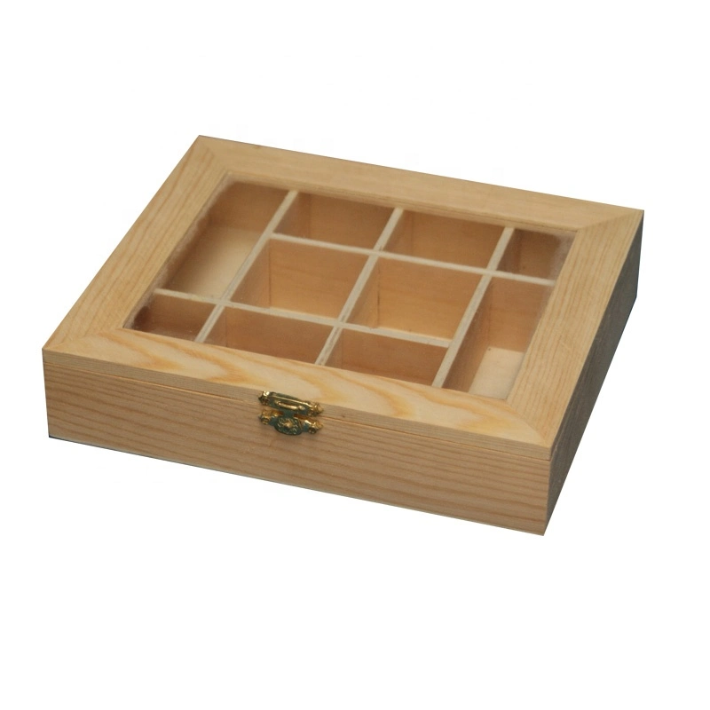 Wooden/Wood Multi-Grid Box with Dividers for Rings/Jewelry Storage/Packing/Collection