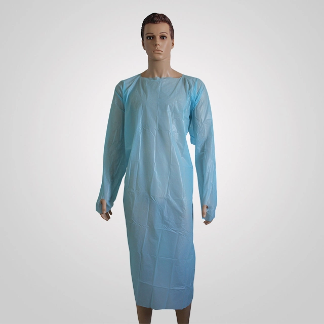 Disposable Isolation CPE Plastic Gown 50gram/PC Factory Direct Sale