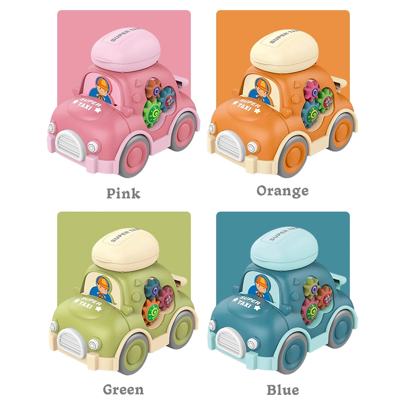 Mini Bébé multi couleur Caricature Taxi d'inertie de l'enfant Non-Battery Push et passer véhicule voitures jouets pour enfants de friction pour les bambins d'âge préscolaire