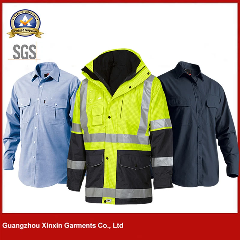 Durable Spring Autumn Windproof Hi Vis Safety Jacket Outdoor Reflective Workwear (W2191)