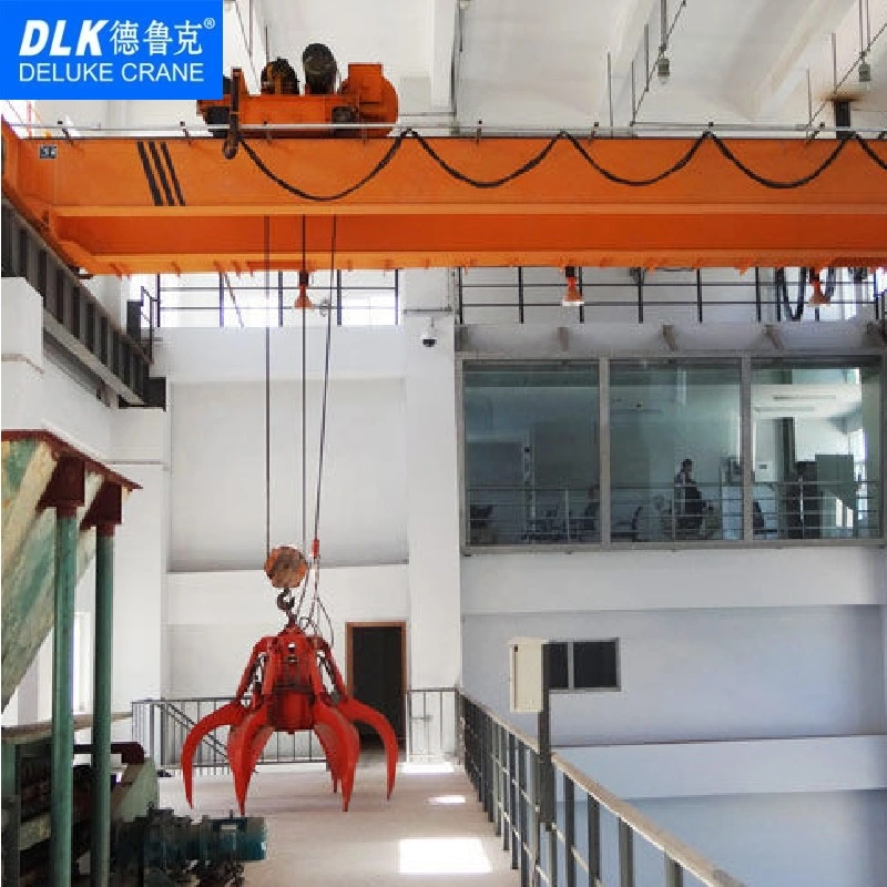 Grab Crane Qz Type Electrical Effciency 10 Ton Double Girder Bridge Overhead with Hydraulic Grab