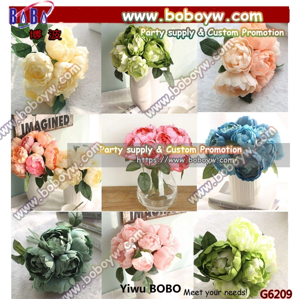 Valentines Primes Day Gifts Birthday Gifts Roses Artificial Silk Flowers Bridal Wedding Favor Bouquet Home Decor (G6208)