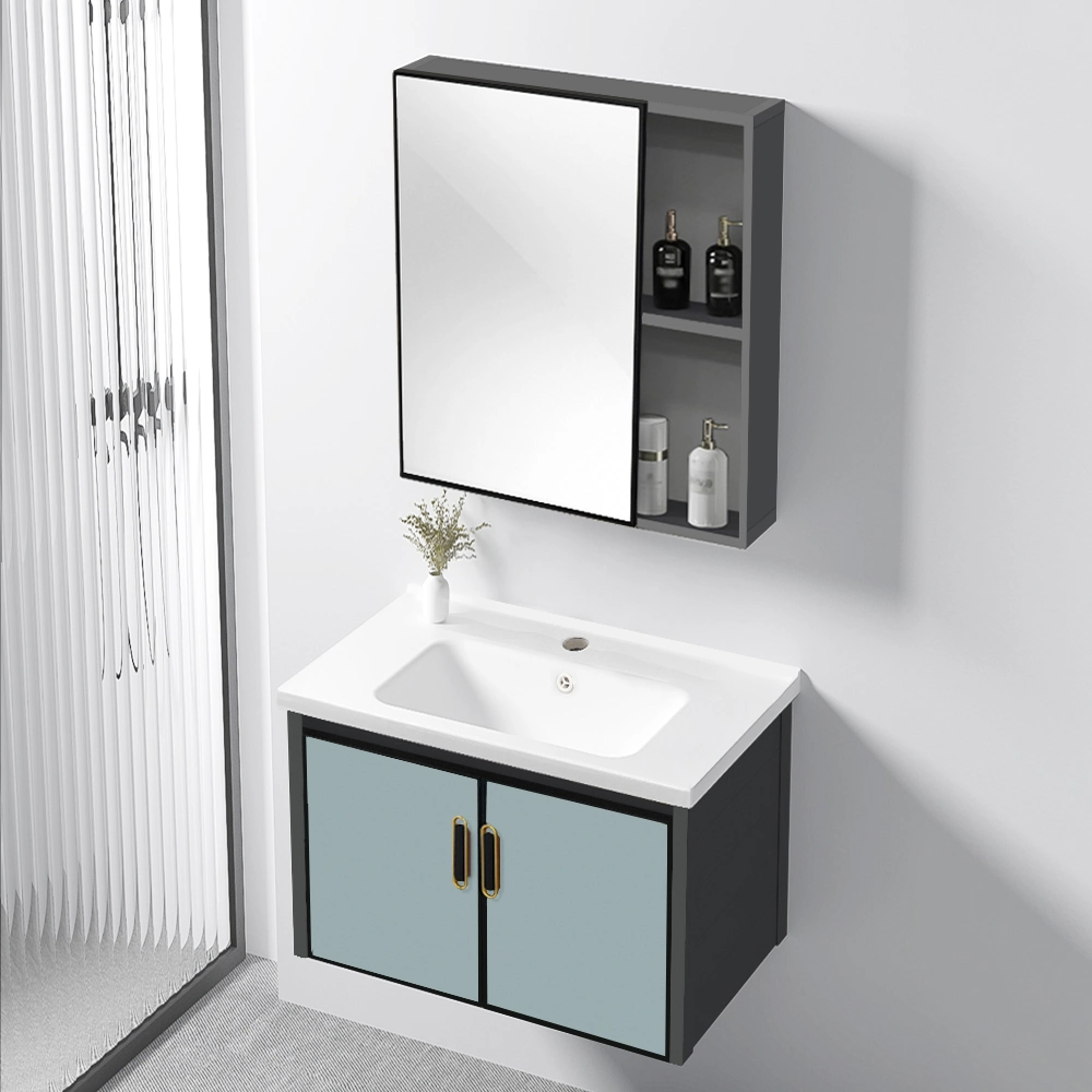 Hotel Supplier White Cabinets Ready Made Aluminum Bathroom Cabinet Vanity