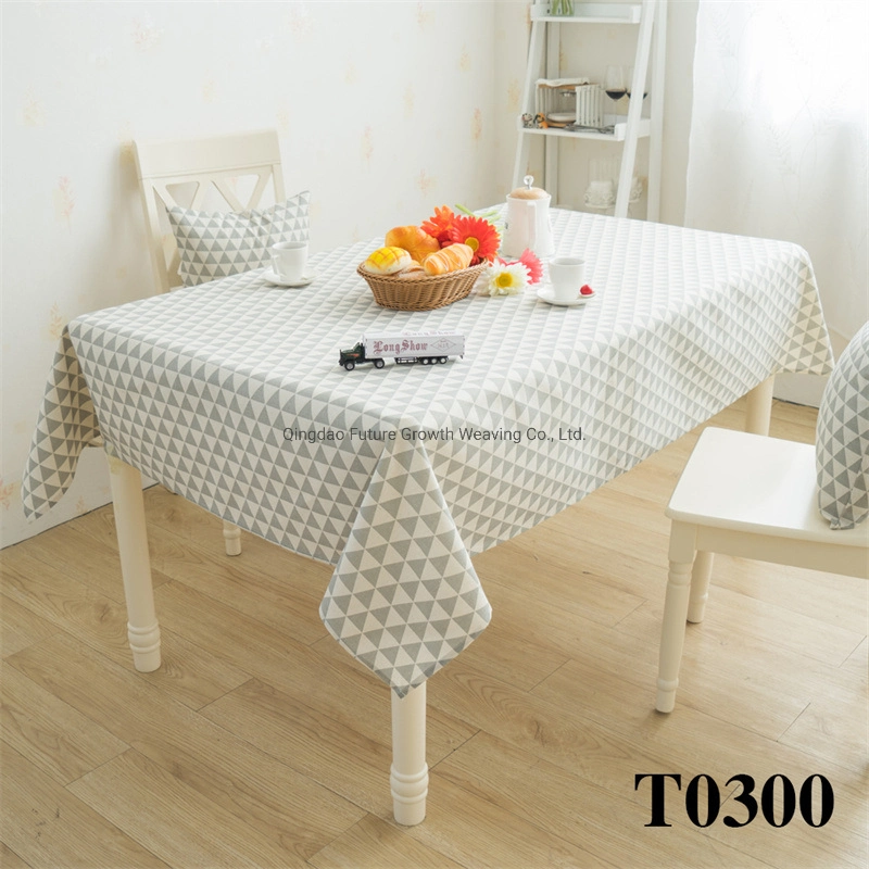 Grey +White Color Comfortable Design Cloth Fabric Table Cloth