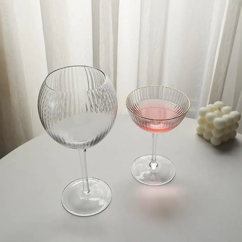 Striped Crystal Red Wine Glass Champagne Tower Couple White Wine Glass