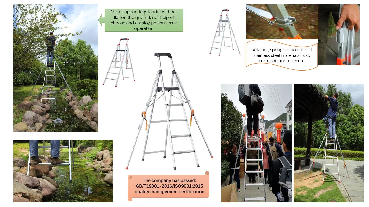 Multi-Leg Garden Safety Ladder That Won't Roll Over