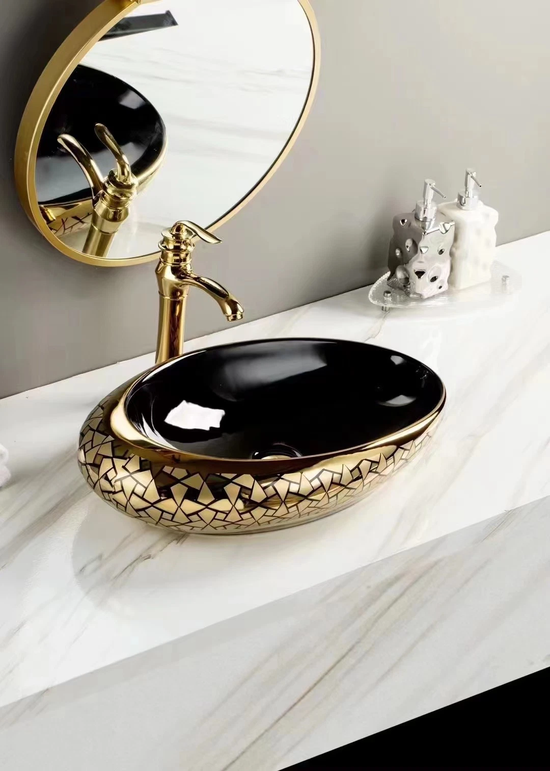 Baño Sanitario de cerámica China Golden Art Basin Sink for Baño