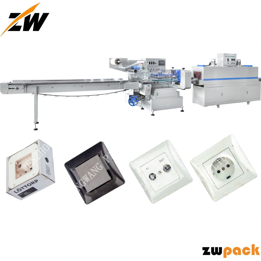 Machine d'emballage automatique de film rétractable pour pièces électriques, scelleur thermique automatique pour rétrécissement et emballage.