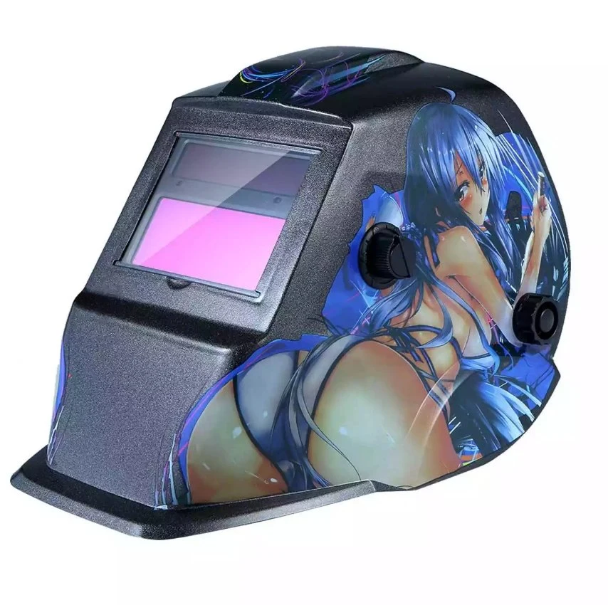 Digital Solar Power Auto Darkening Welding Helmet, Low Profile Grind Button, for TIG, MIG/Mag, MMA, Plasma, 6+1 Extra Lens Cover