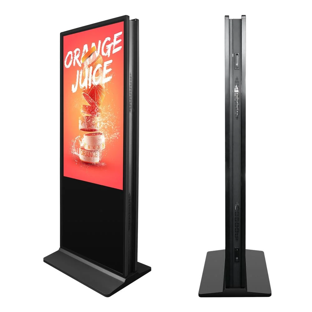 Dos Tótem Digital Signage 43 Pulgadas de pantalla dual Kiosco Kiosco Suelo pantalla LED de publicidad