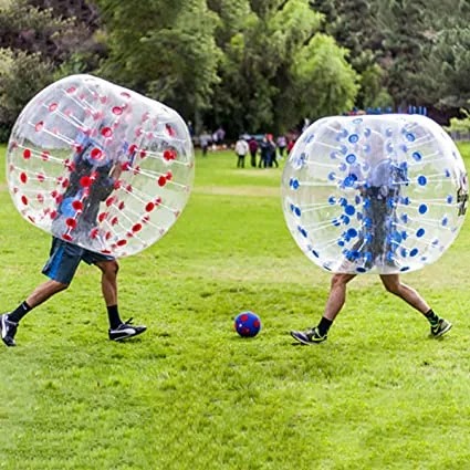 Venta caliente paragolpes inflables burbuja balón de fútbol el cuerpo humano adulto paragolpes