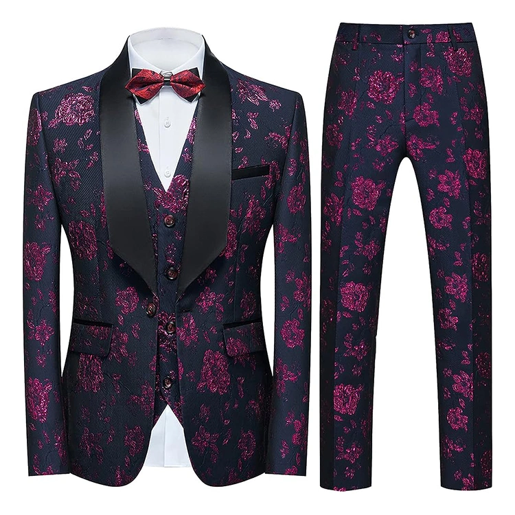 OEM Fit Jacquard Suit Men&prime; S Wedding Dress Fashion Dress Suit Men Apparel