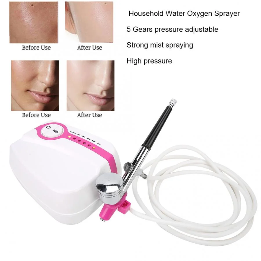 El aerógrafo Pulverizador de oxígeno de agua del compresor hidratante facial de la máquina de inyección de oxígeno portátiles de agua en spray Aerógrafo cara belleza Skin Care