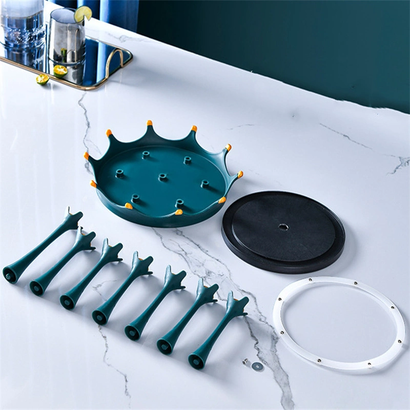 Dustproof Crown Shaped Rotary Drain Cup Holder