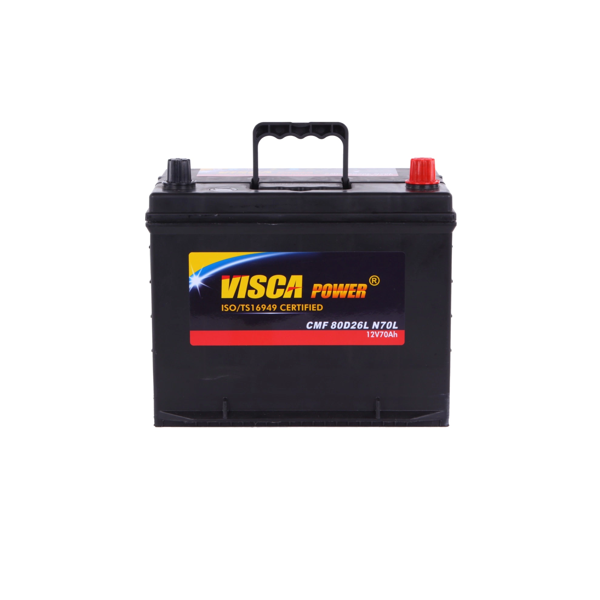 Good Quality&Price Supplier Mf 80d26L 12V 70ah Car Battery Automotive Starter Battery Sealed Visca Power Jeje