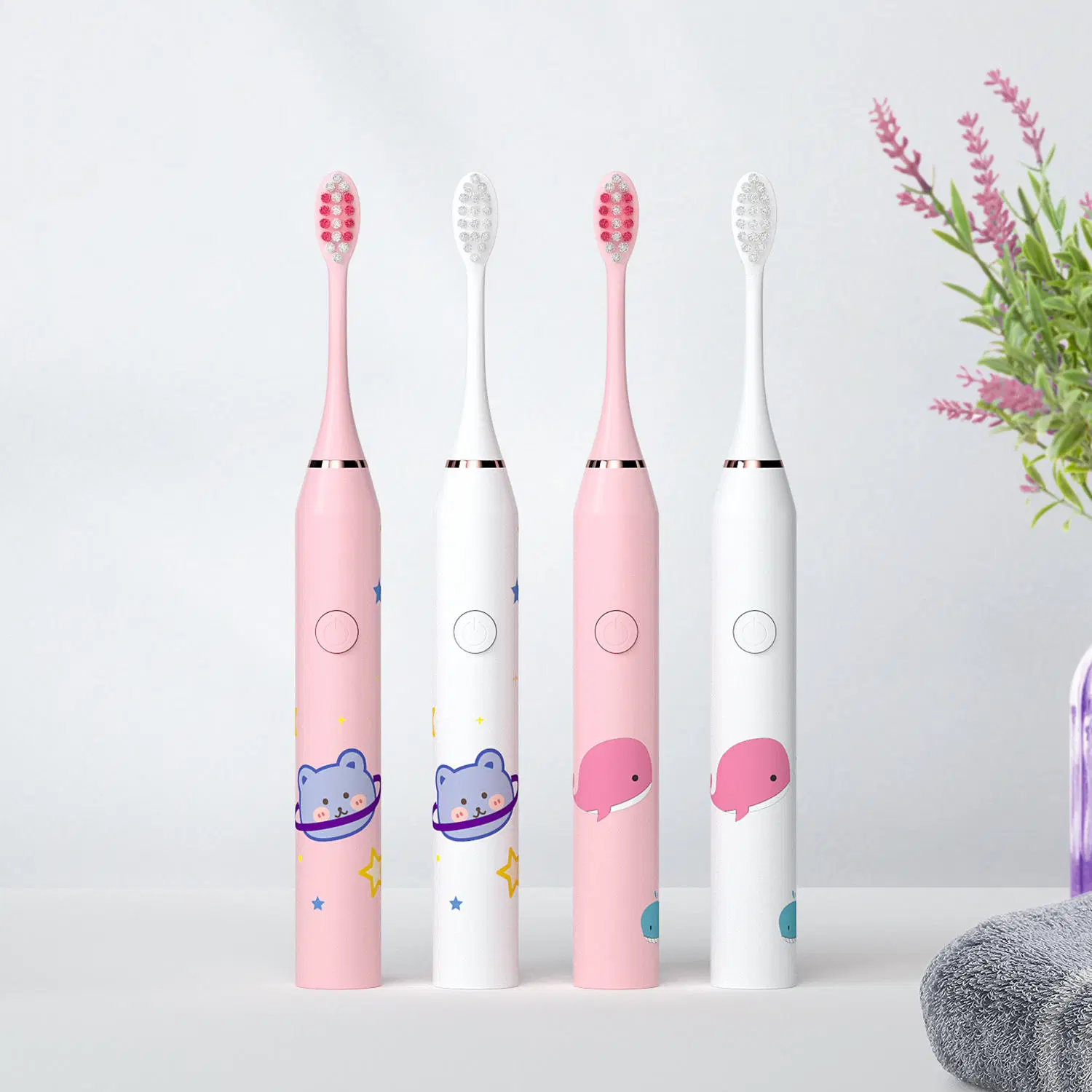Sonic recargable Cartoon Smart cepillos de dientes para niños cepillo de dientes eléctrico impermeable para niños