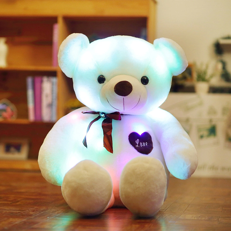 Osito de peluche Animal luces LED en la noche de San Valentín de Bluetooth conectado juguetes de peluche