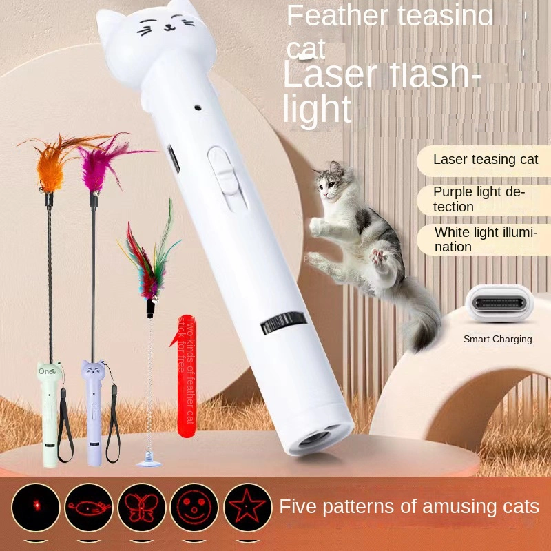 Durable USB Rechargeable Laser Custom Electronic Pet Funny Interactive Cat Toy Laser Funny Cat Pen