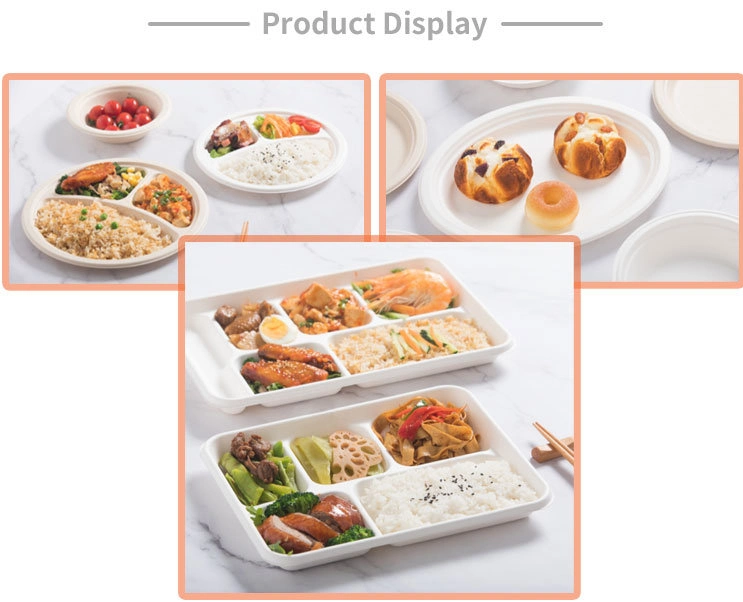 Snake Box Suger Cane Fiber Is Certified Compostable, Eco-Friendly, Microwavable and Safe for Hot and Cold Foods Disposable Plates Bowls Biodegradable Tableware