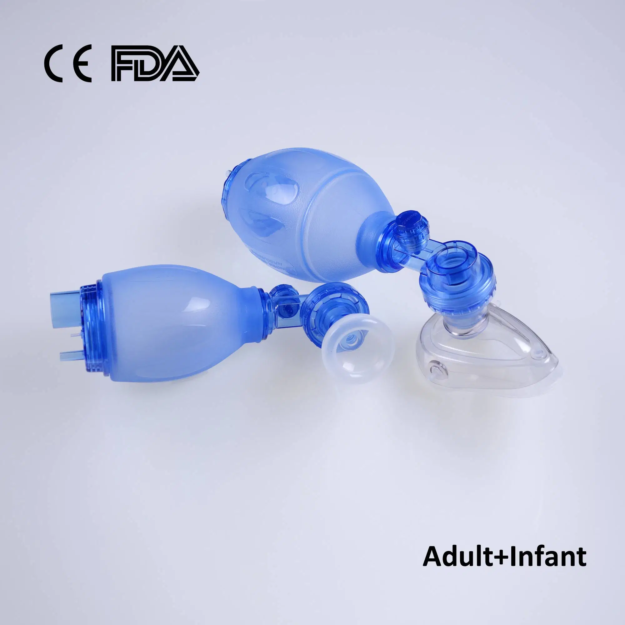 Silicone Ambu Bag with Oxygen Mask Silicone Manual Resuscitator Kit Set Factory with CE, FDA for Infant Size Blue