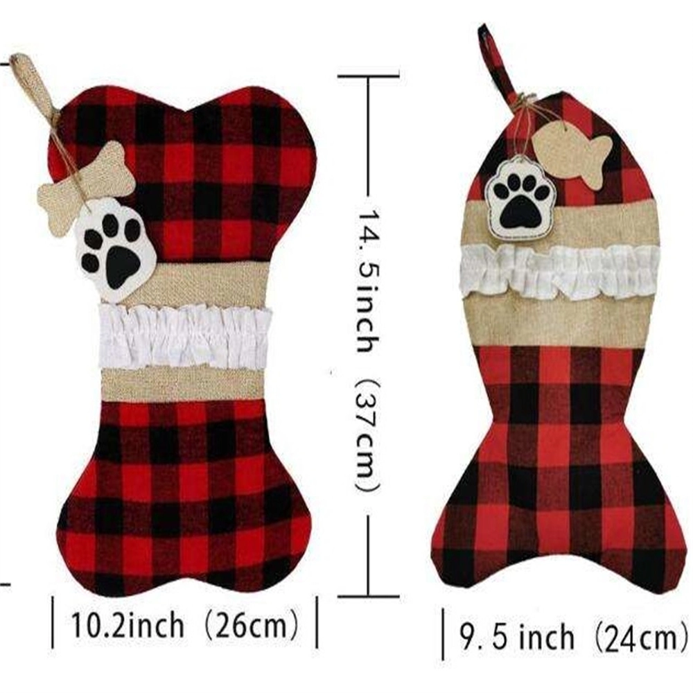 Blank Burlap Linen Sublimation Pet Dog Christmas Stockings Party Decorations