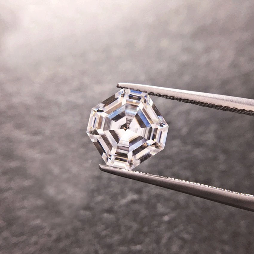 Corte de Asscher blanco fábrica de joyas de diamantes sueltos naturales cultivados Lab