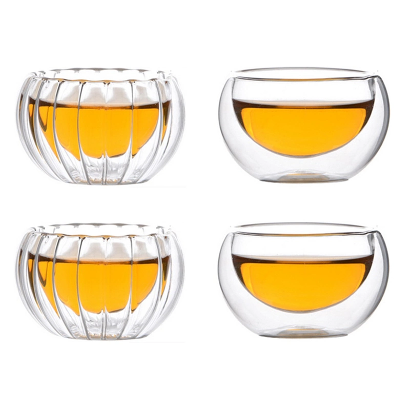 50 ml, 80 ml, double paroi en verre, verre transparent, Mini Shot fait main Ensemble de verres