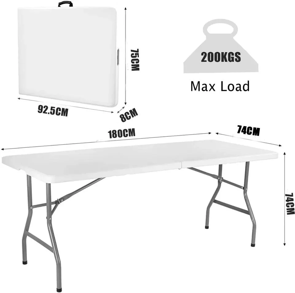 Party Dining Picnic HDPE Foldable 6FT 4FT 5FT 6FT 8FT Outdoor Garden Plastic Folding Tables and Chairs Setting