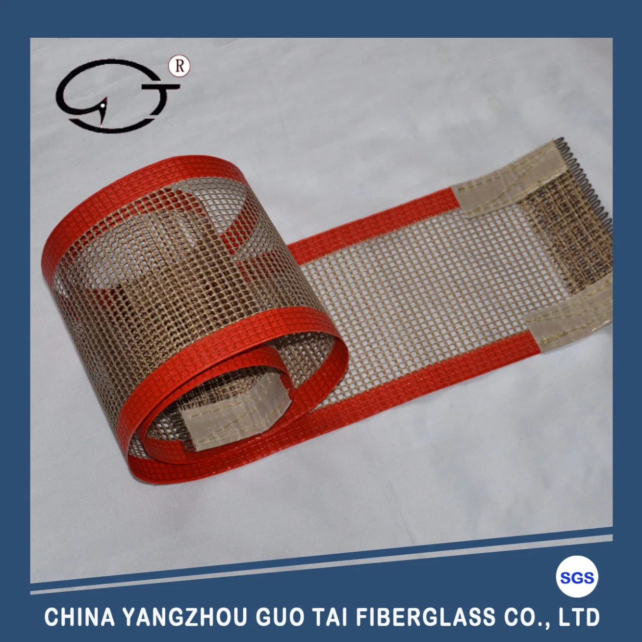 Malla de fibra de vidrio recubiertas de PTFE utilizado como cinta transportadora para hornear
