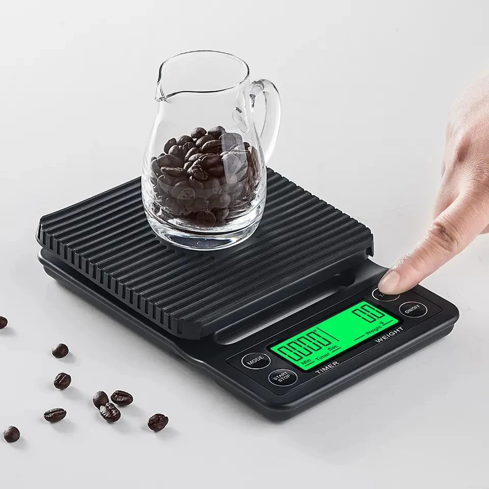 ميزان تقطير للقهوة مع أداة المطبخ الرقمية المحمولة ذات شاشة LCD الإلكترونية المقياس