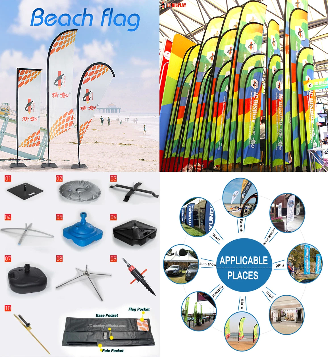 Custom Printed Beach Flags for Outdoor Event and Advertising