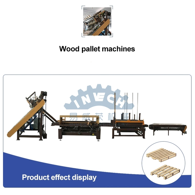 Pneumatic Stringer/Block Wooden Pallet Nailing Machine with Corner Cutting Line