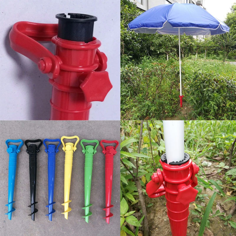 Logo Printing Sun Beach Fishing Stand Rain Gear Ground Anchor Spike Umbrella Stretch Stand Holder