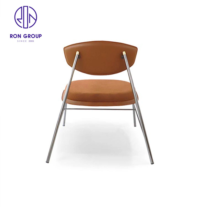 Hot Selling High quality/High cost performance  Restaurant Hotel Cloth Art Soft Back Metal Dining Chair