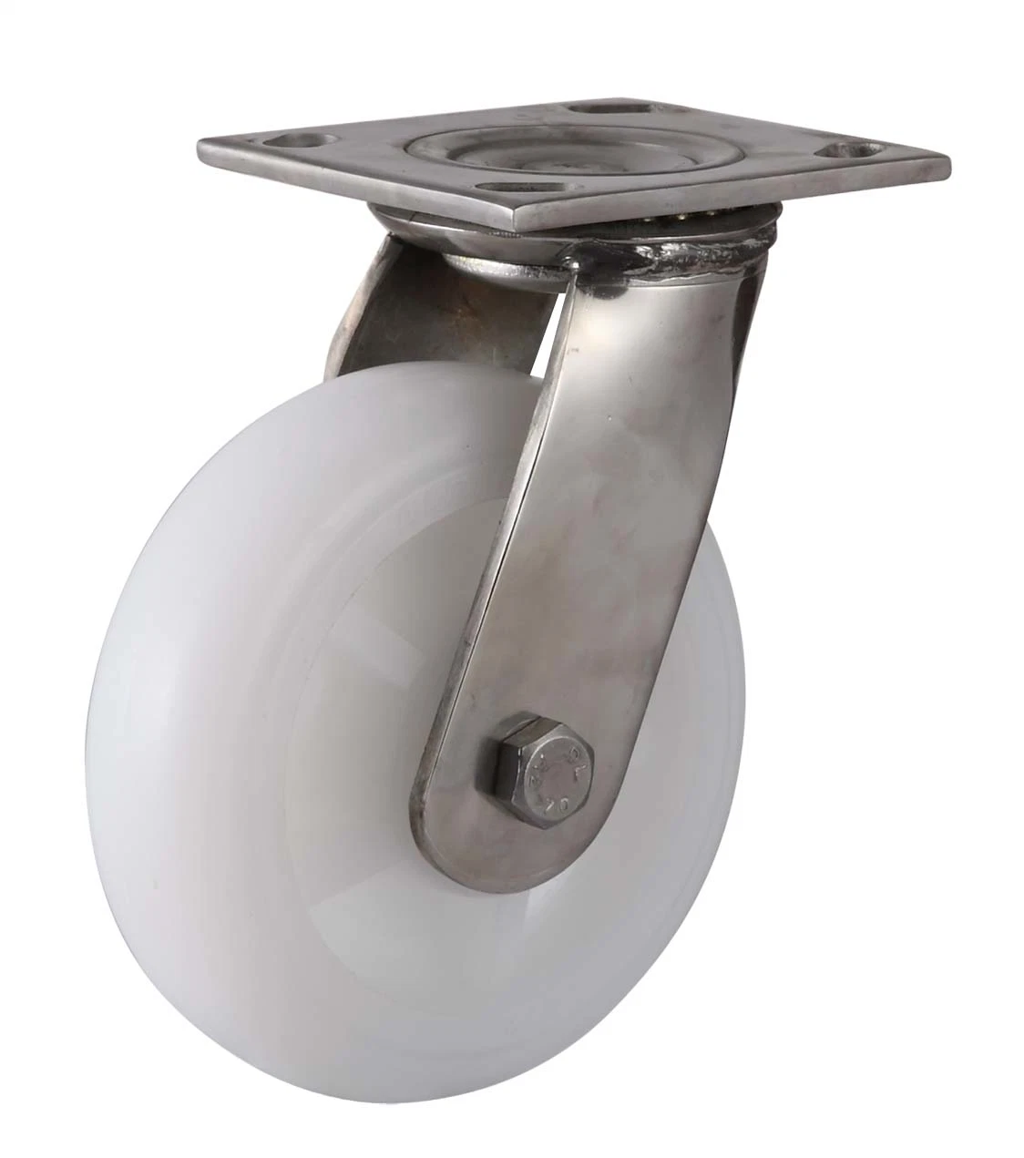 4-8 Inch Stainless Steel Endurant Nylon Swivel Dual Brake Industrial Caster (white)