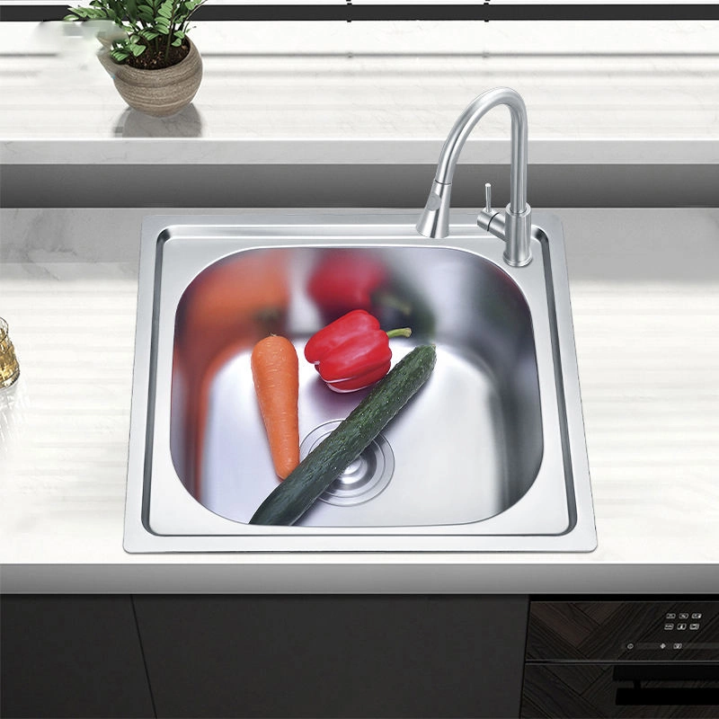 Retangular Bowl Brushed Stainless Steel Inset Bathroom Basin Kitchen Sink