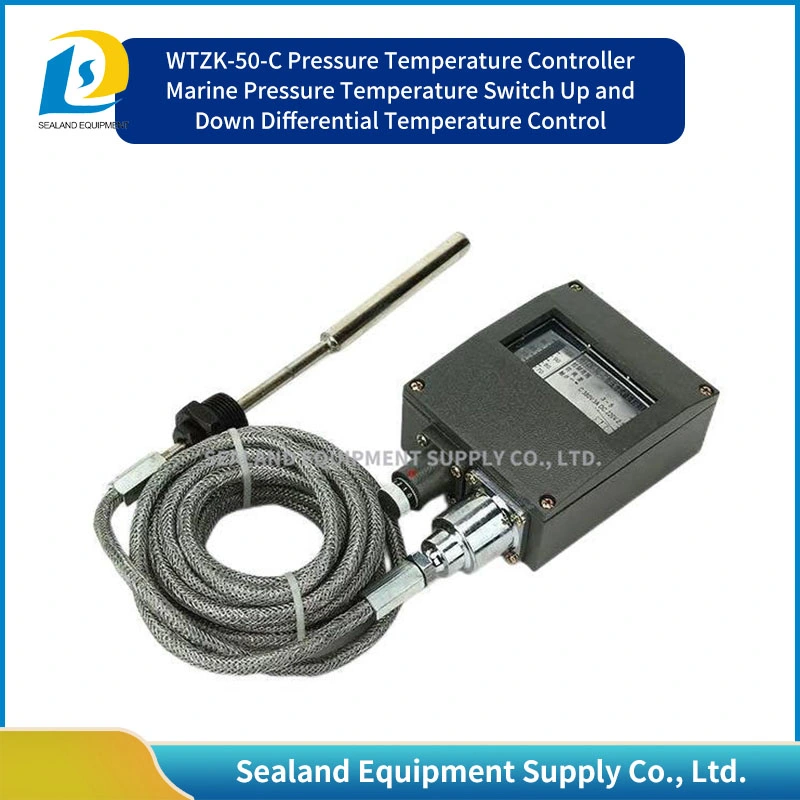 Fábrica de instrumentos controlador de temperatura tipo presión marina de 40-80 grados Wtzk-50-C. Cable de 5 metros