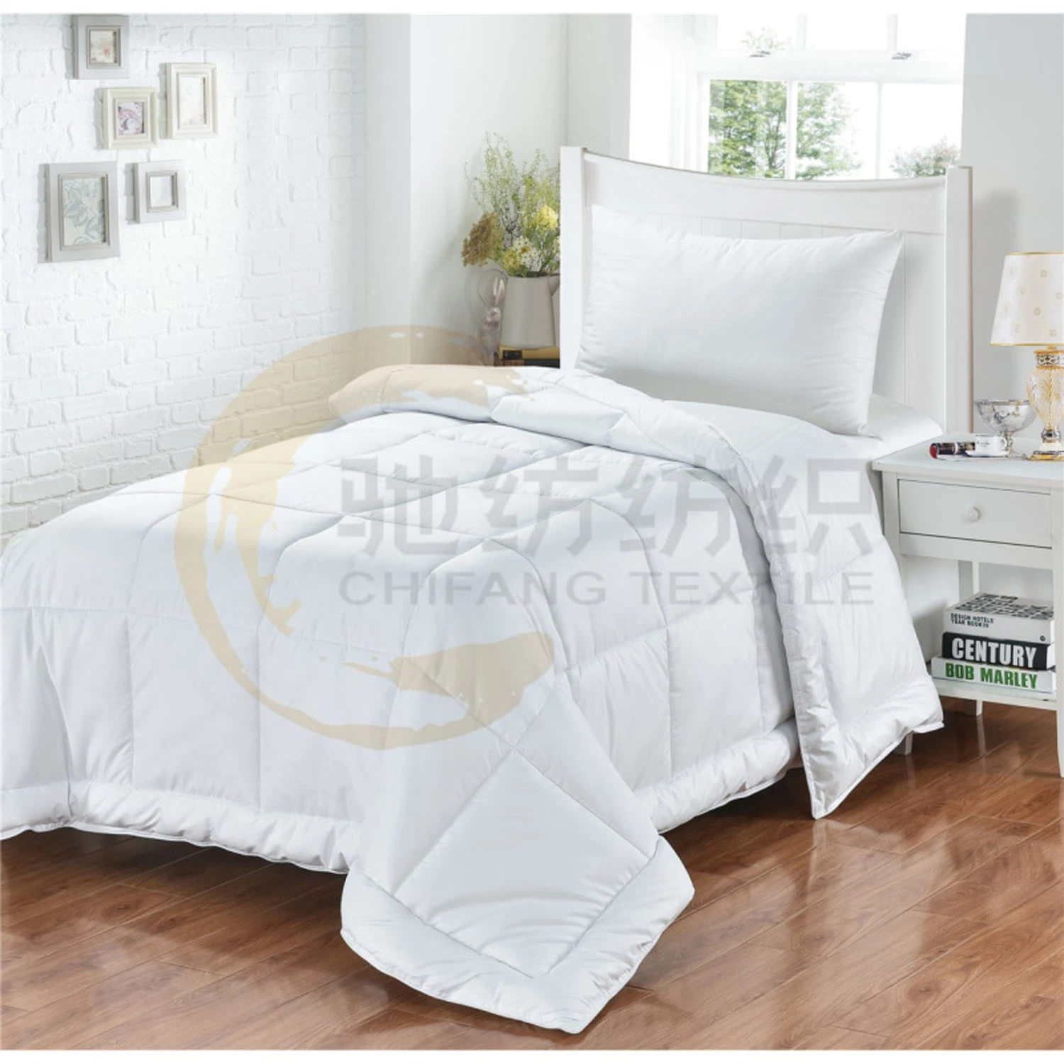 Qingdao 400 Thread Count Shread Shrong Bed 5 مجموعة ستار فاخر لفندق كويلت