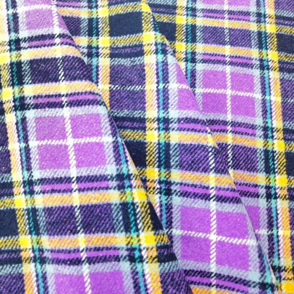Factory Directly Sell Jacquard Fur 100% Polyester Houndstooth Plaid Fabric 460G/M