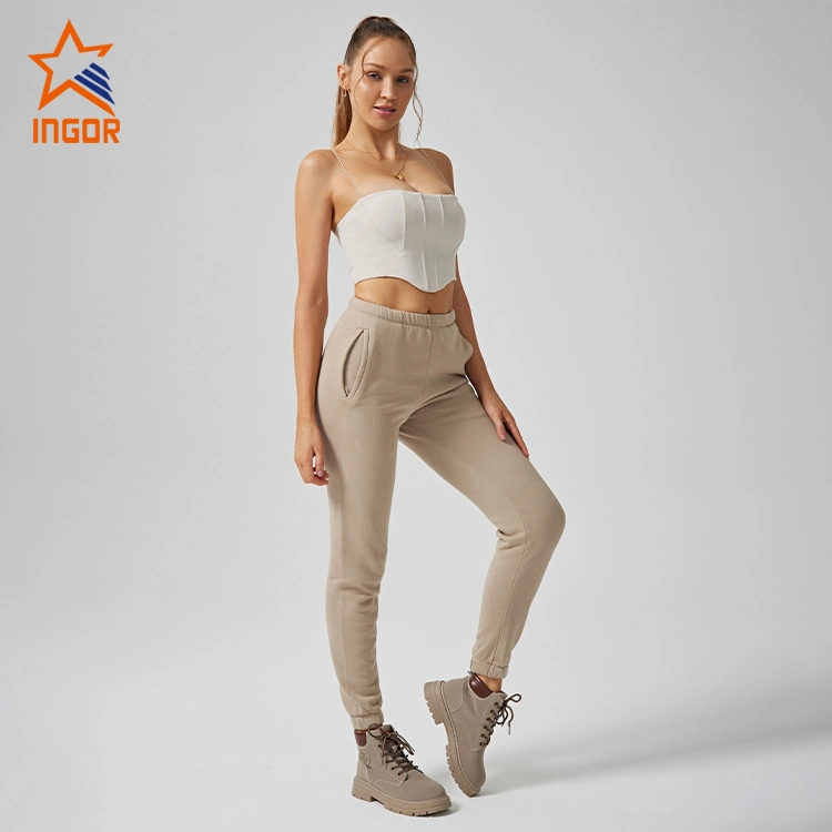 Ingor Sportswear Workout ropa Fabricantes OEM ODM Custom Women Sports Sujetadores y pantalones Jogger Sets Trajes de gimnasio