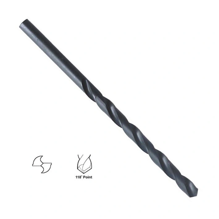 DIN340 Long Type High Speed Steel Twist Drill Bits for Metal Black Oxide