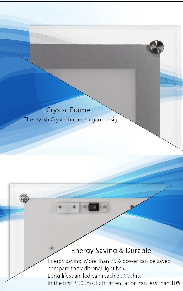 A0 A1 A2 A3 A4 Acrylic Photo Frame Glass LED Photo Frame Light Box Advertising LED Restaurant Menu Board