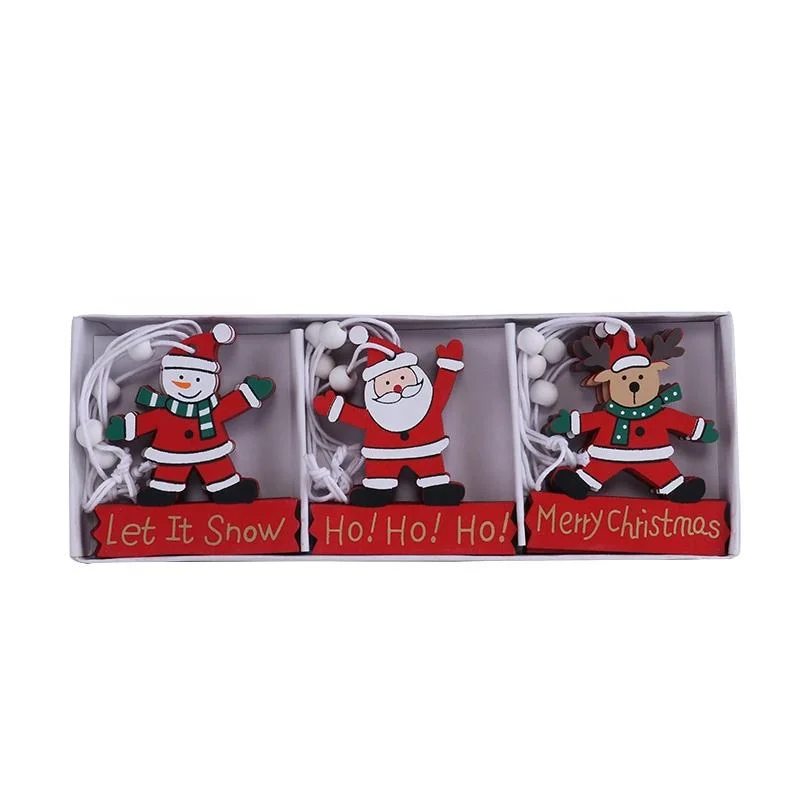 2023 Christmas Decorations Ornaments Wooden Crafts Christmas Snowman Reindeer Santa Pendants