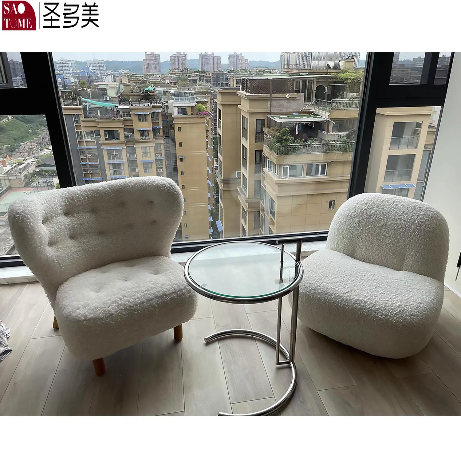 622 Modern Living Room Chair Armchair White Fabric Leisure Chair