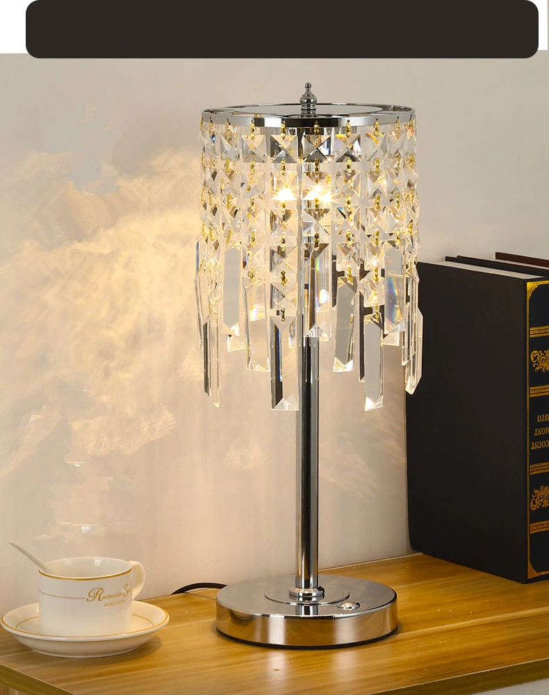Crystal candeeiro de mesa E27 Lâmpada LED da luz de leitura para luz de cabeceira