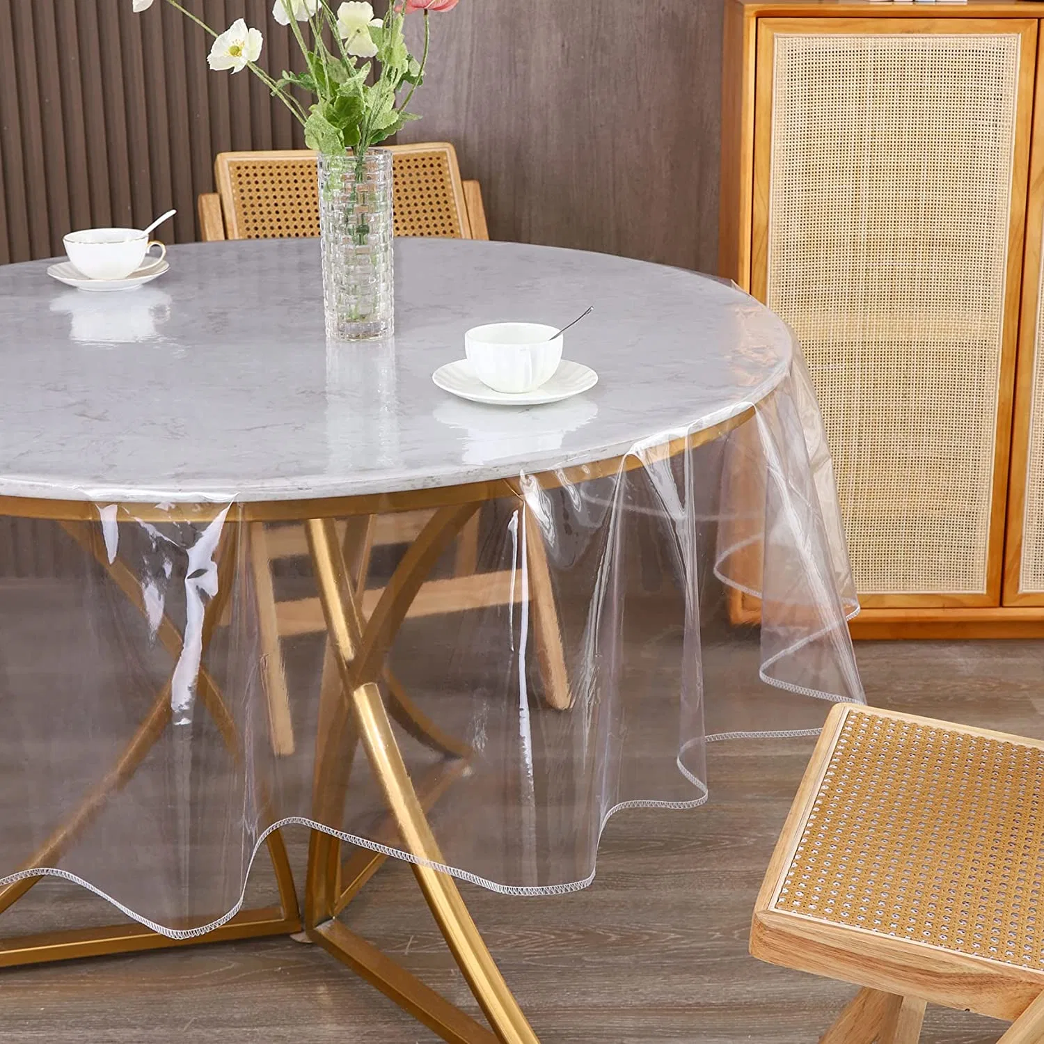 PVC Transparent Plastic Sheet Thickened 0.028-3mm Table Mat Whole Roll Crystal Board Transparent Film Tablecloth