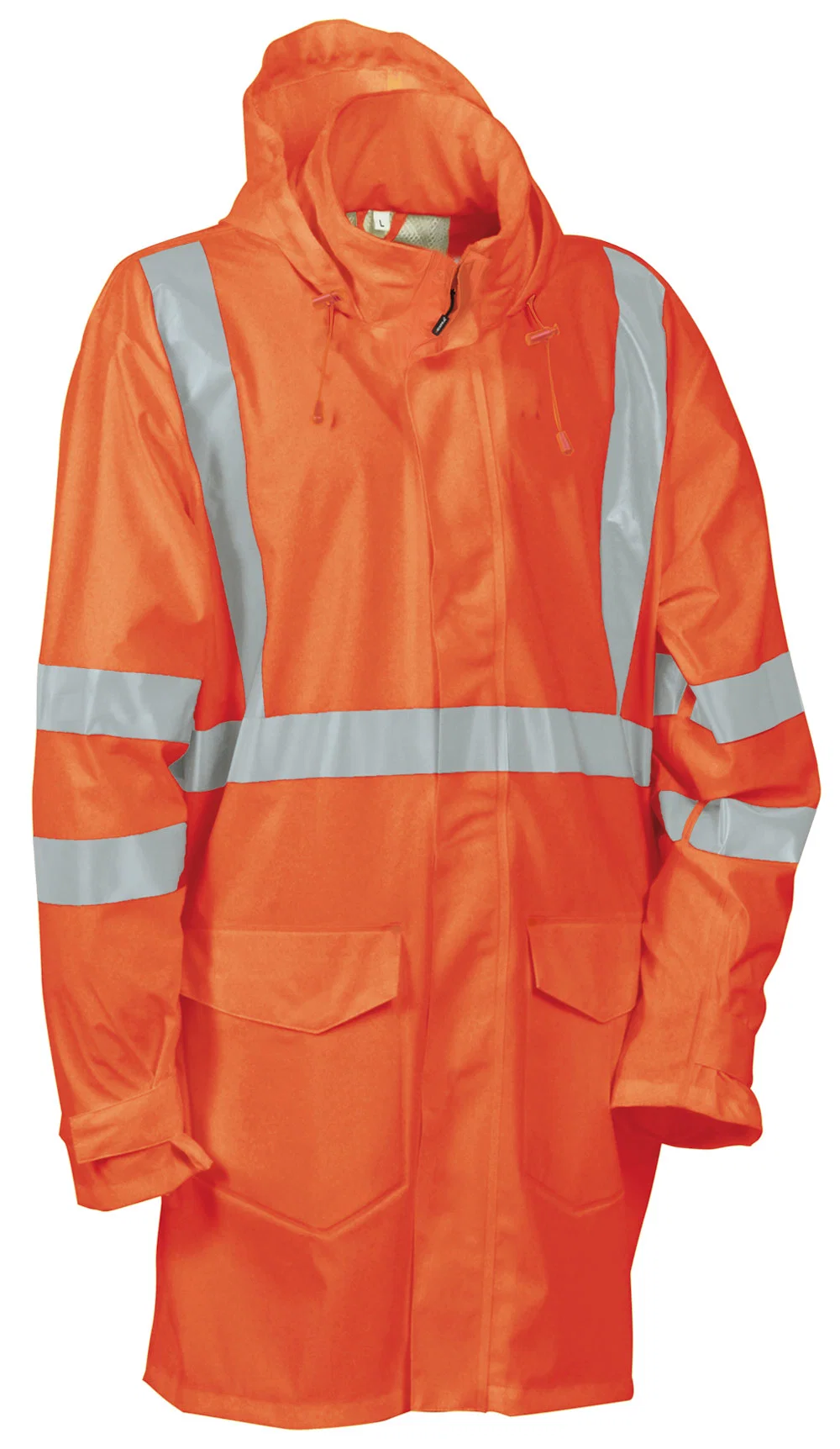 Custom Rainwear Waterproof Rainsuit Men PU Clothing High Visibility Orange Rain Coat for Adults Motorcycle