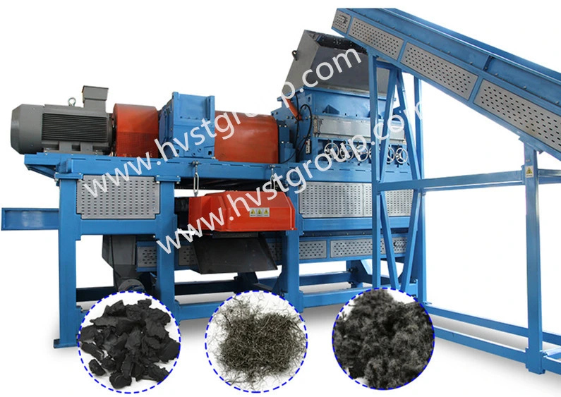 Type Recyling Plant Used Tyre Shredding Machine to Make Rubber Crumb