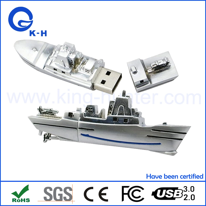 Metal Warship USB Boating 2,0 3,0 Flash Memory Disk para Regalo de la compañía