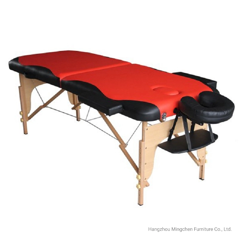 Salon Furniture Beauty Equipment Mixed Color Two-Part Wooden Massage Table